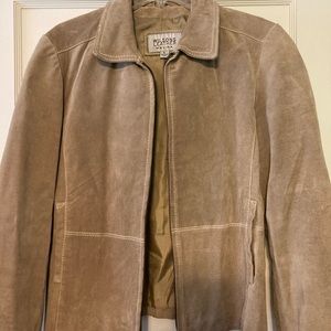 Leather suede jacket tan